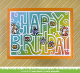 giant outlined happy birthday: landscape