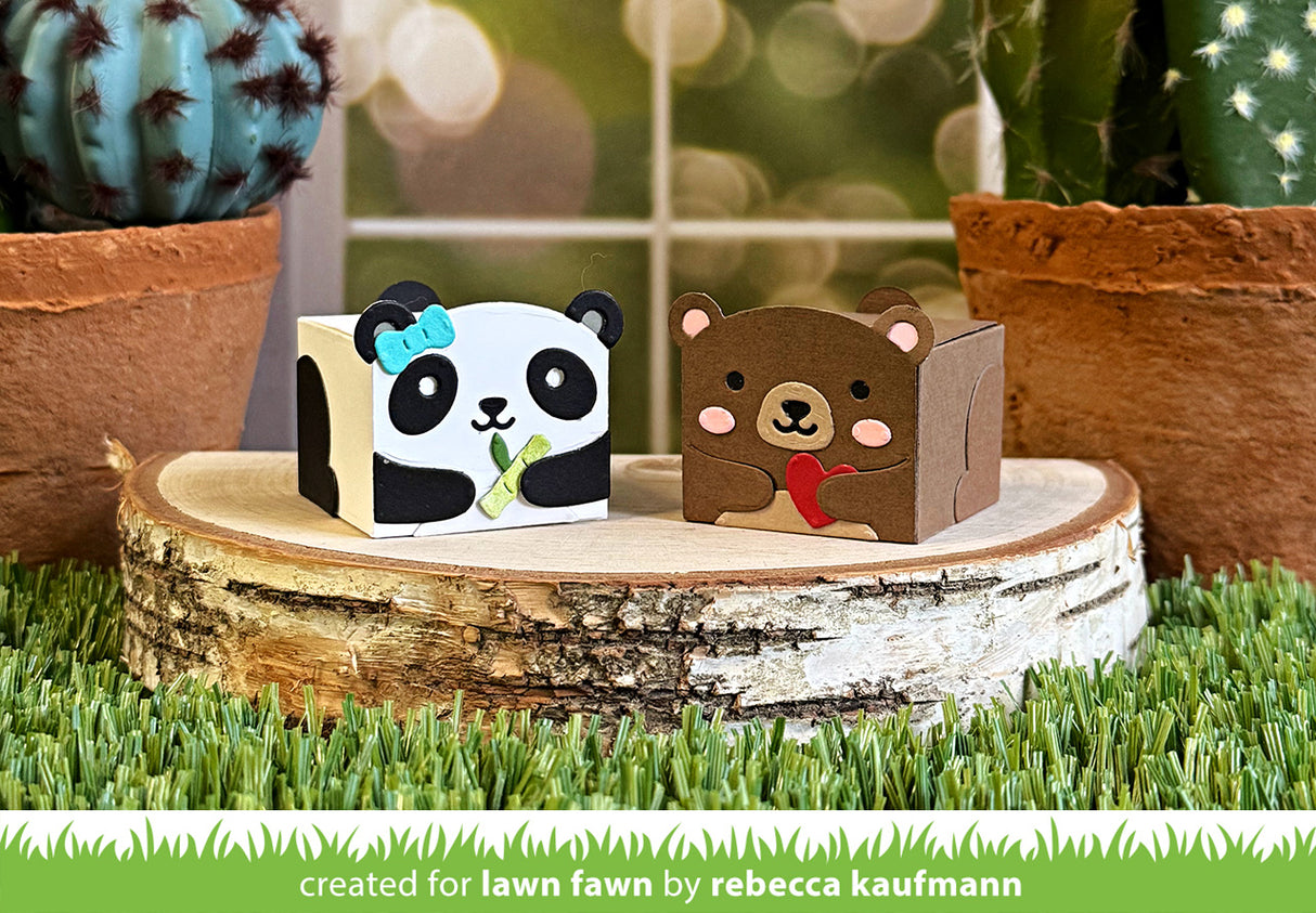 tiny gift box panda and bear add-on