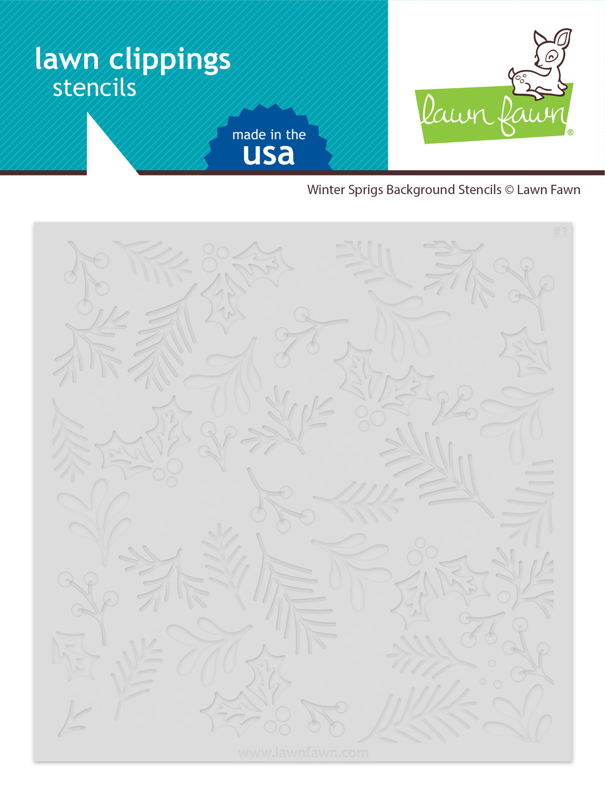 winter sprigs background stencils