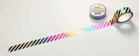 diagonal rainbow stripes foiled washi tape