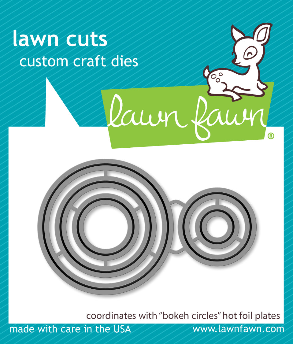 bokeh circles hot foil plates lawn cuts