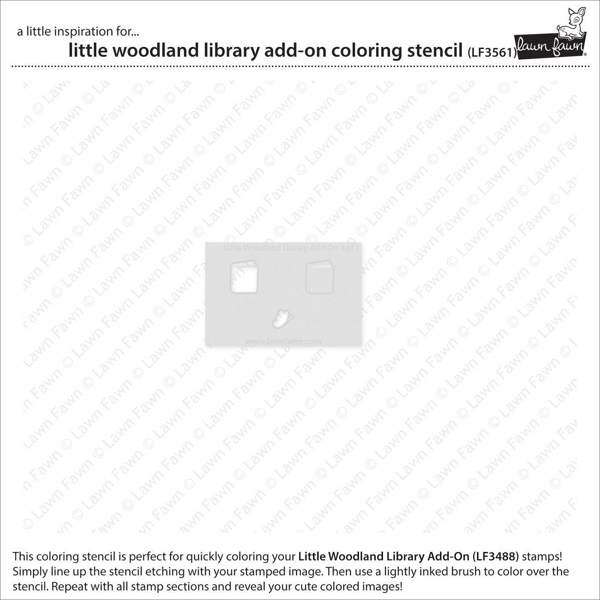 little woodland library add-on coloring stencil