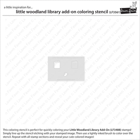 little woodland library add-on coloring stencil