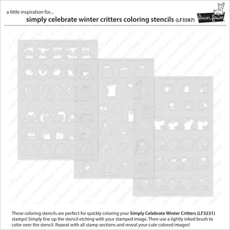 simply celebrate winter critters coloring stencils