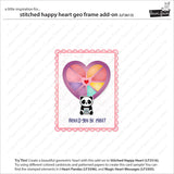 stitched happy heart geo frame add-on