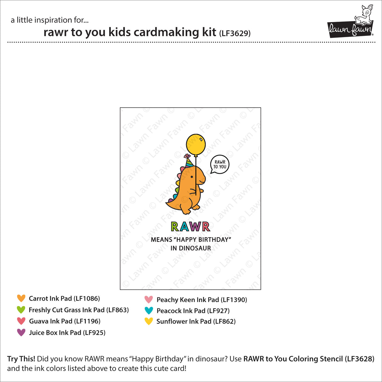 rawr to you kids cardmaking kit