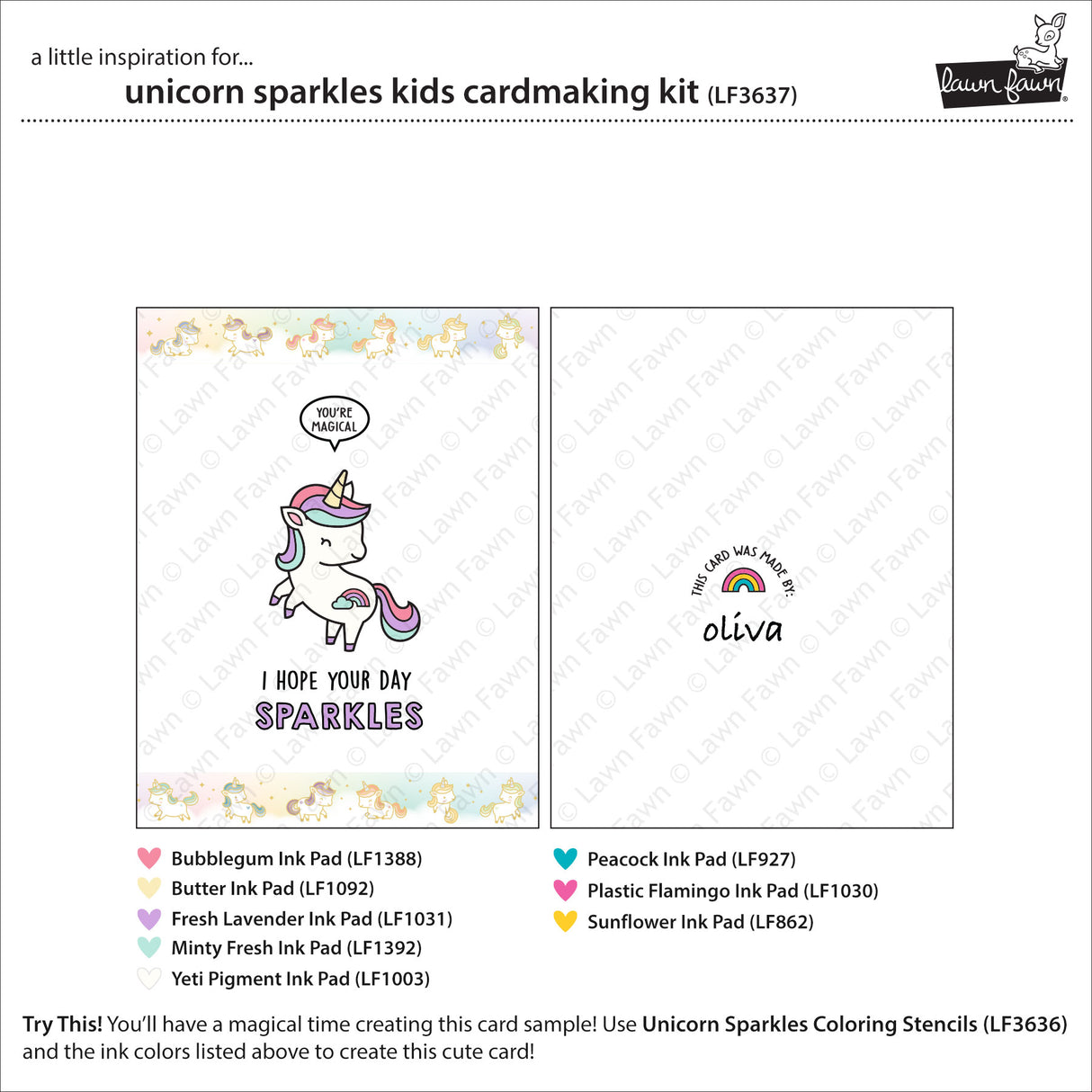 PREORDER unicorn sparkles kids cardmaking kit