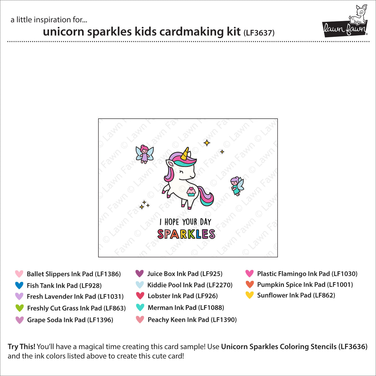 PREORDER unicorn sparkles kids cardmaking kit