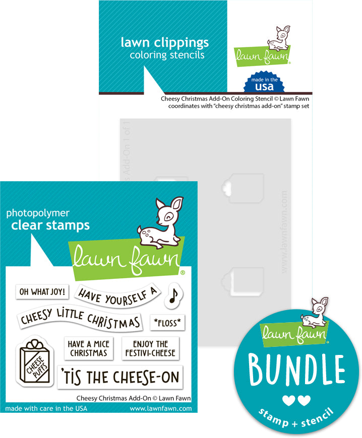 cheesy christmas add-on (stamp+coloring stencil bundle )