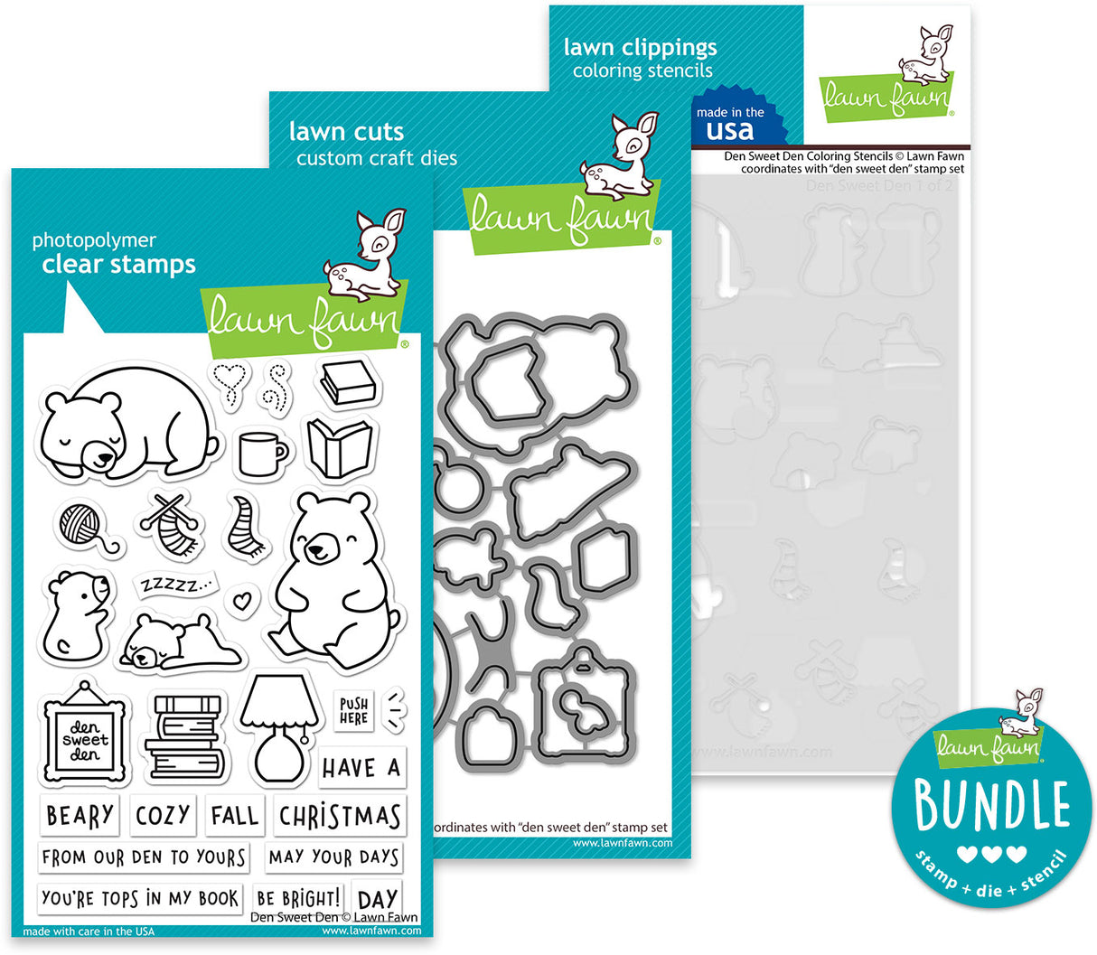 den sweet den (stamp+die+coloring stencil bundle)