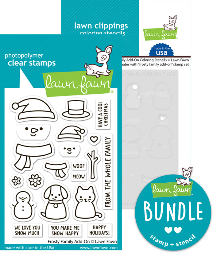 frosty family add-on (stamp+coloring stencil bundle )