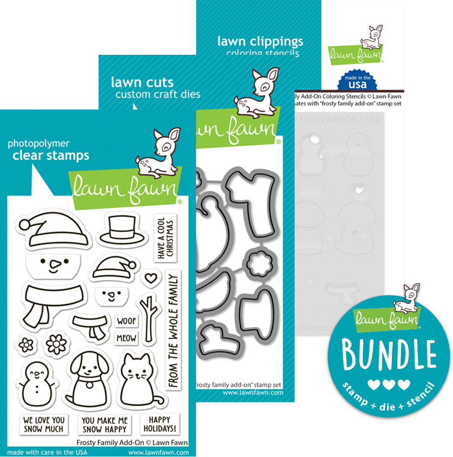 frosty family add-on (stamp+die+coloring stencil bundle )