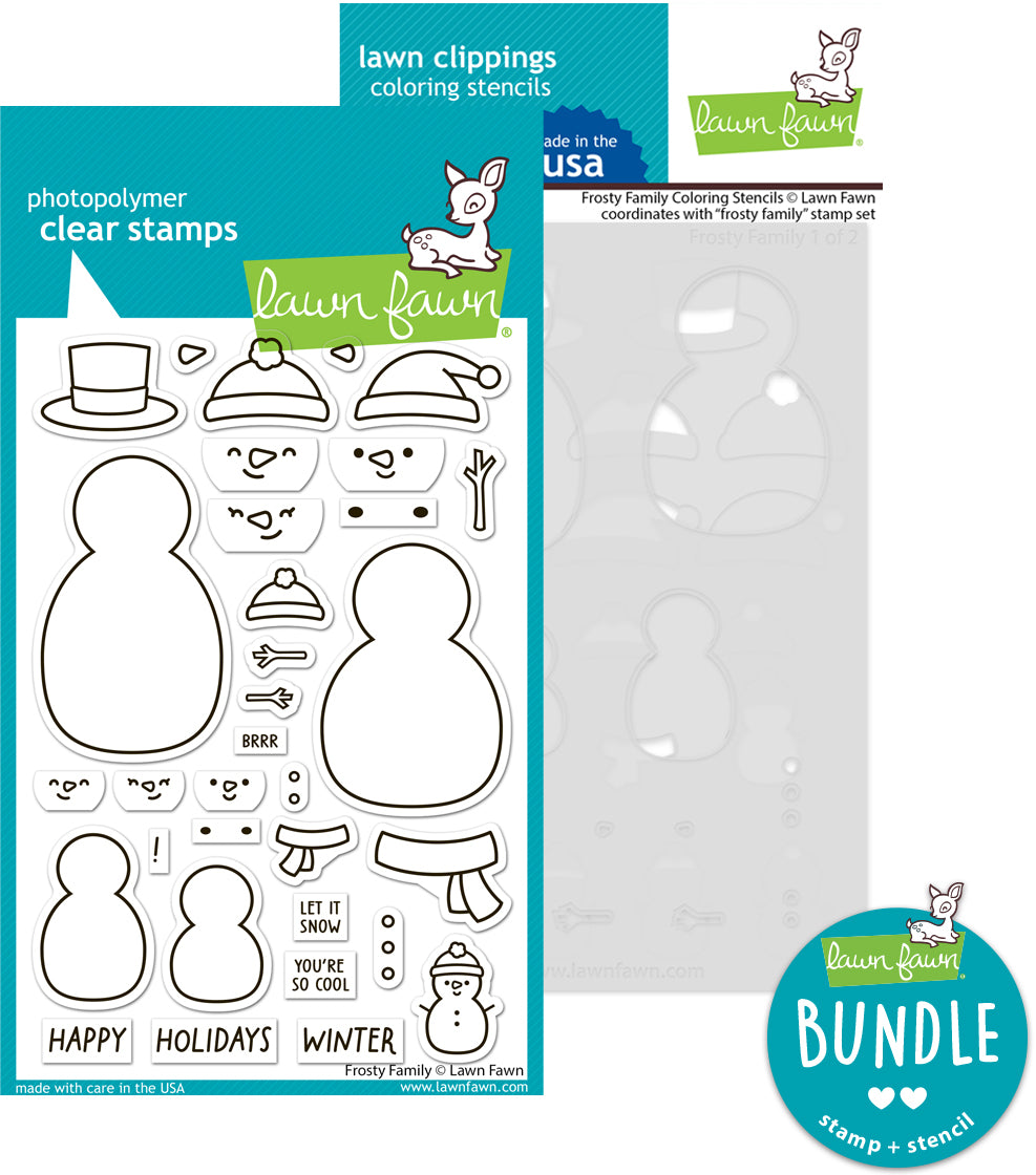 frosty family (stamp+coloring stencil bundle )