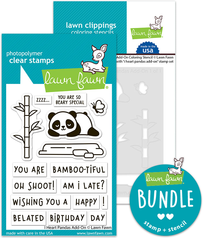 i heart pandas add-on (stamp+coloring stencil bundle)