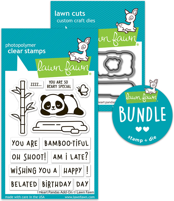 i heart pandas add-on (stamp+die bundle)