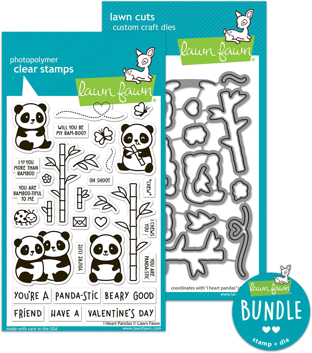 i heart pandas (stamp+die bundle)