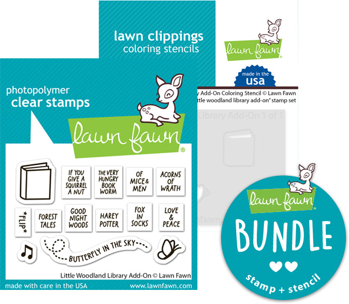 little woodland library add-on (stamp+coloring stencil bundle )