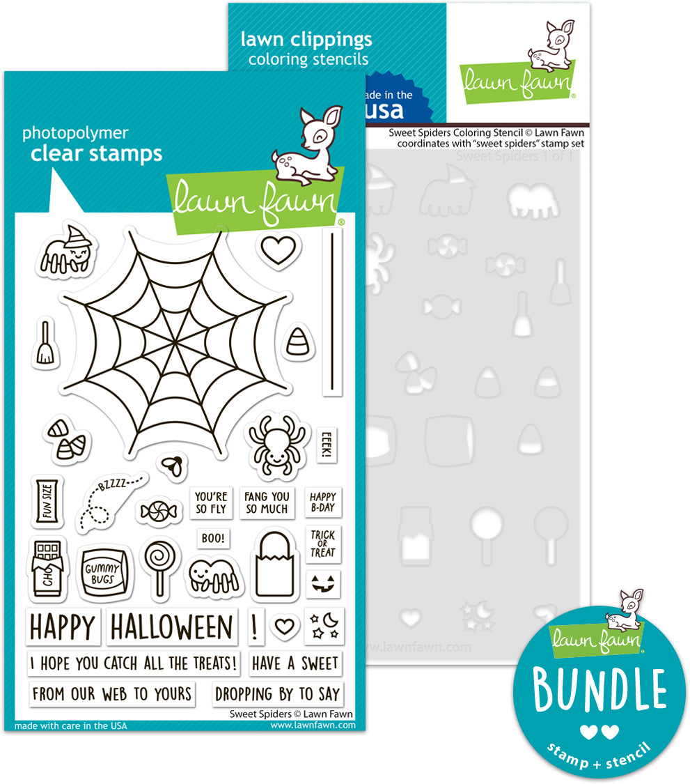 sweet spiders (stamp+coloring stencil bundle )