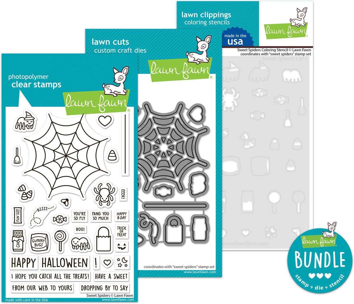 sweet spiders (stamp+die+coloring stencil bundle )