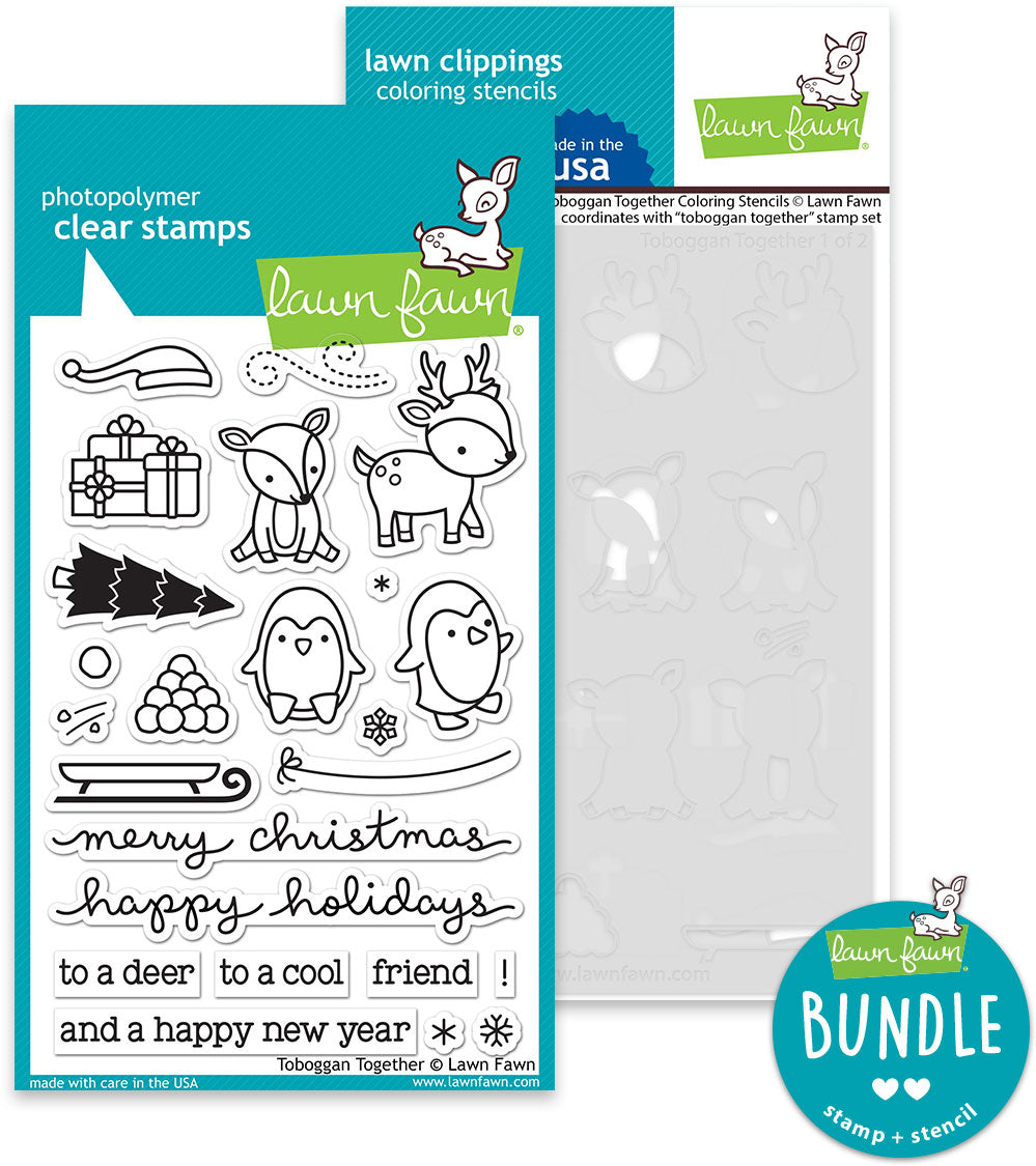 toboggan together (stamp+coloring stencil bundle)