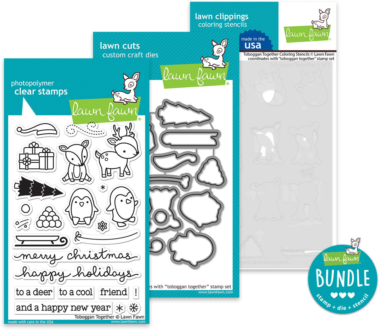 toboggan together (stamp+die+coloring stencil bundle)