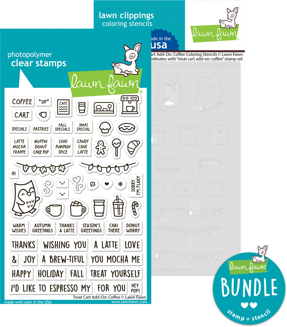 treat cart add-on: coffee (stamp+coloring stencil bundle )