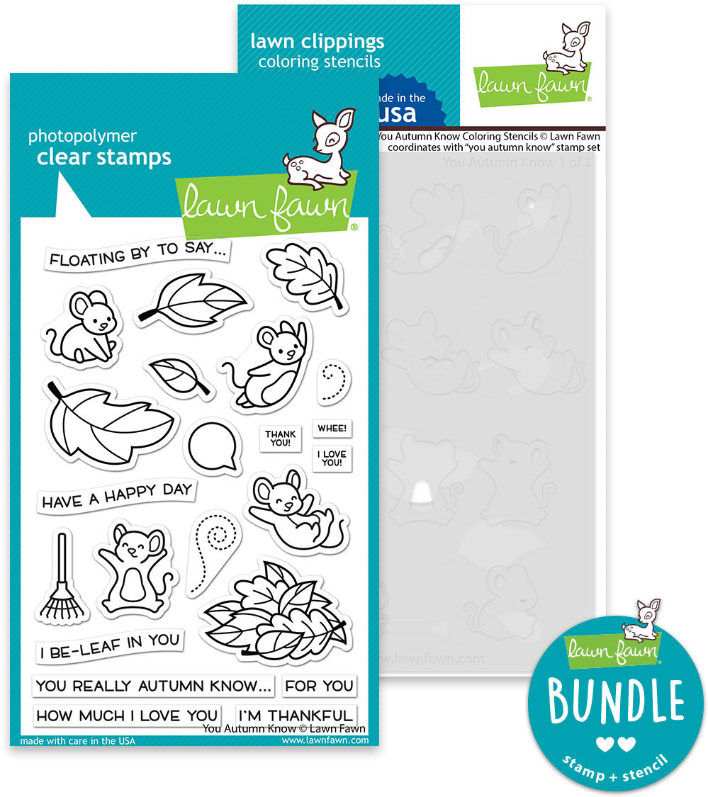 you autumn know coloring stencil (stamp+coloring stencil bundle)