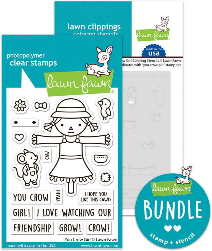 you crow girl (stamp+coloring stencil bundle )