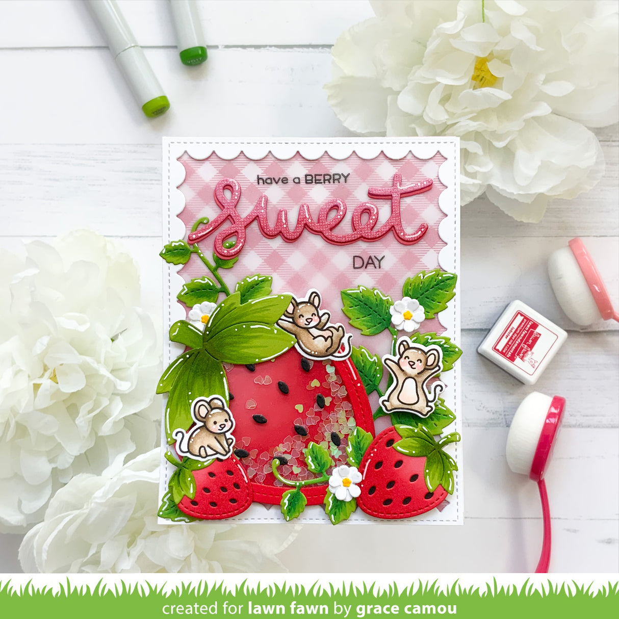 stitched strawberry frame