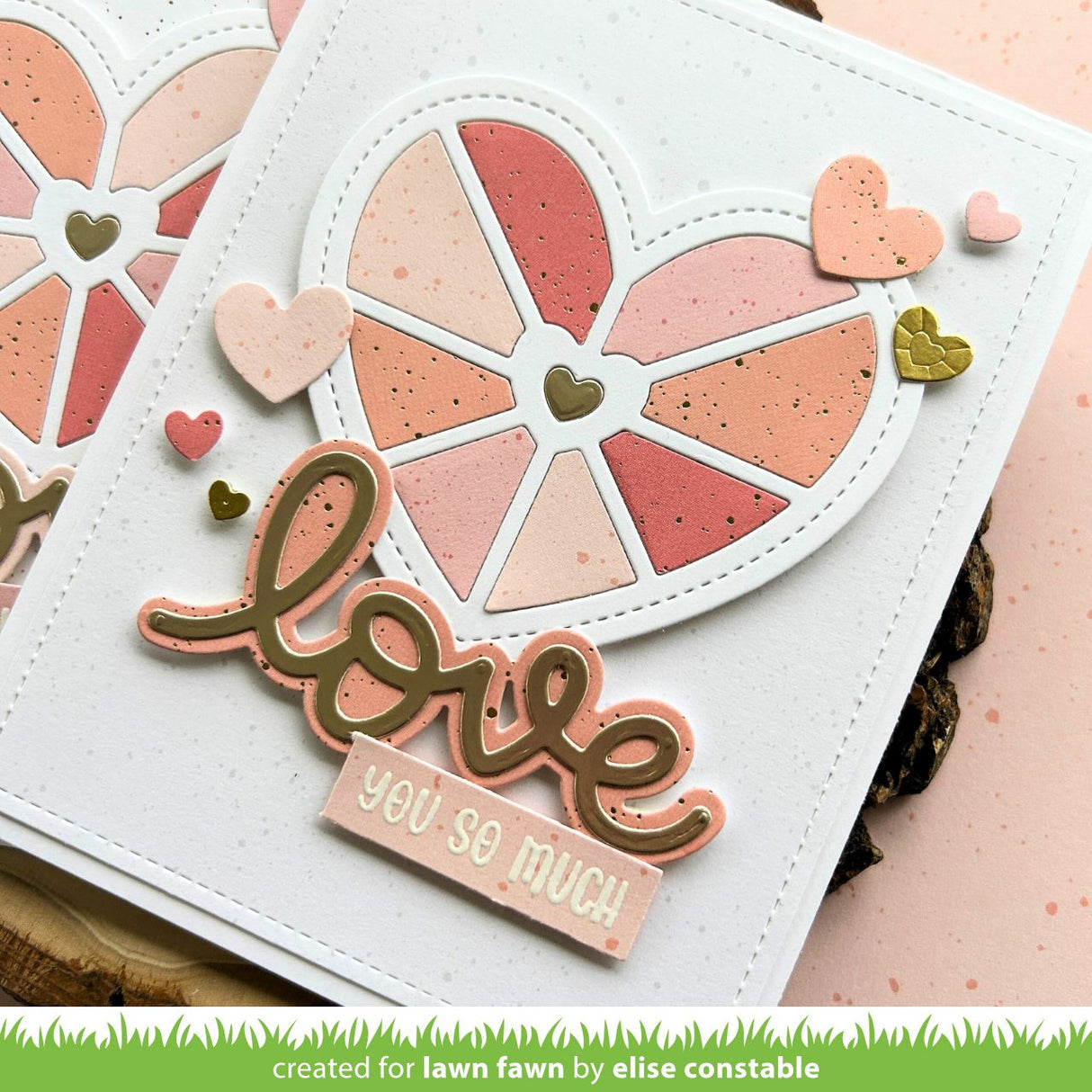 stitched happy heart geo frame add-on