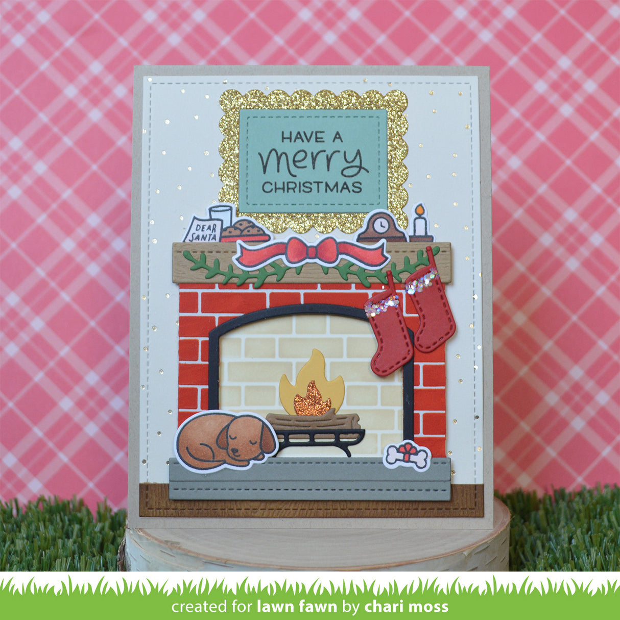 shadow box card fireplace add-on