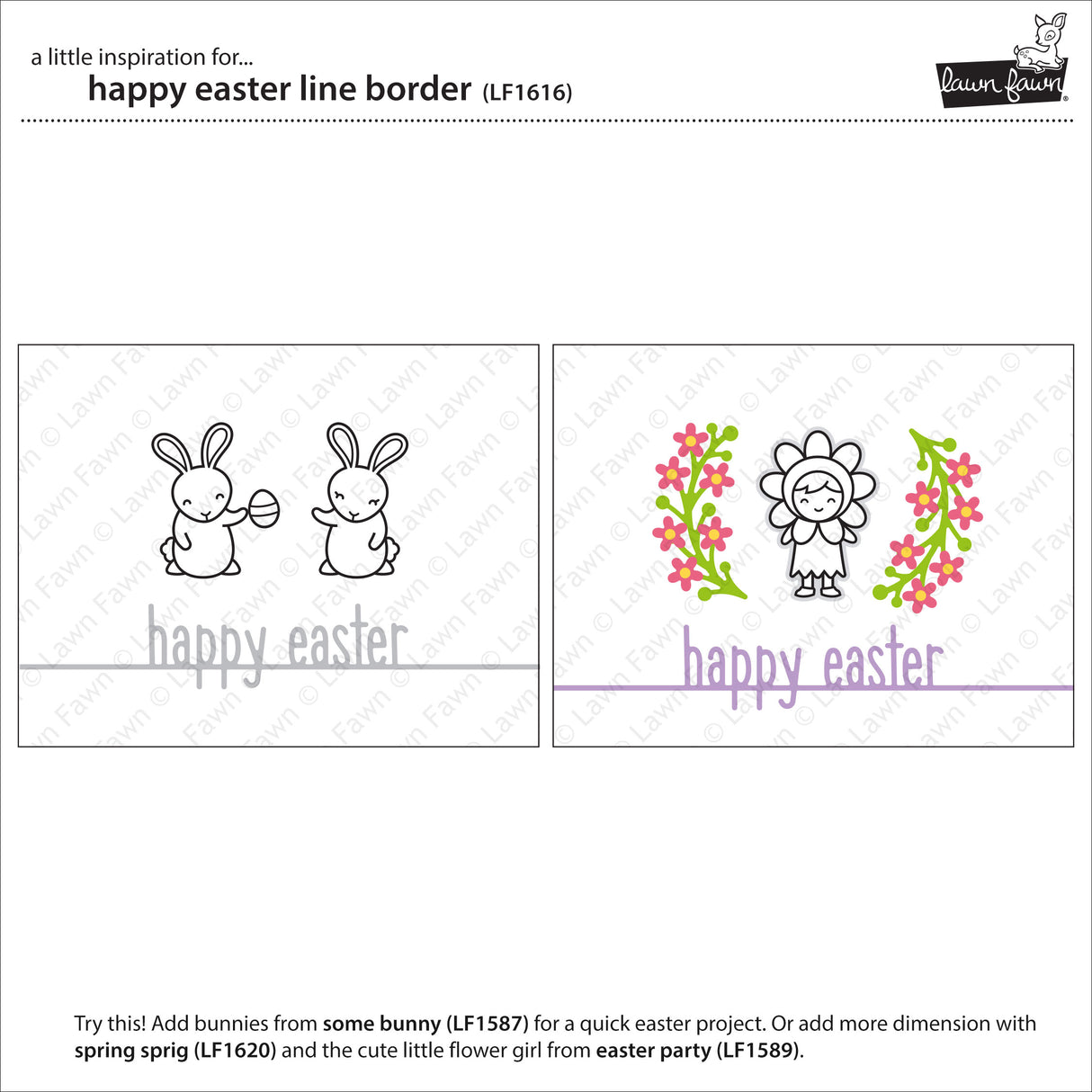 happy easter line border