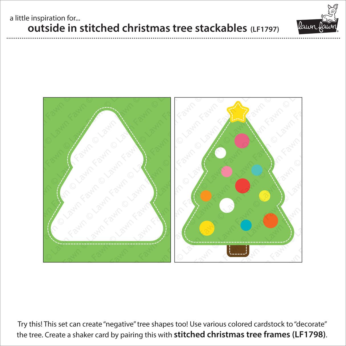 outside in stitched christmas tree stackables