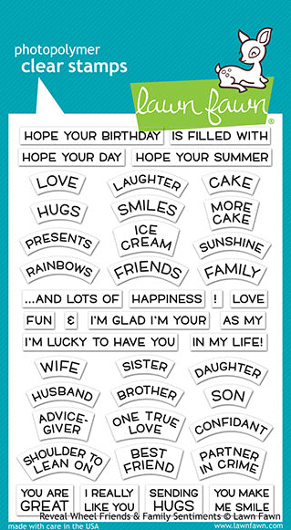 reveal wheel friends & family sentiments