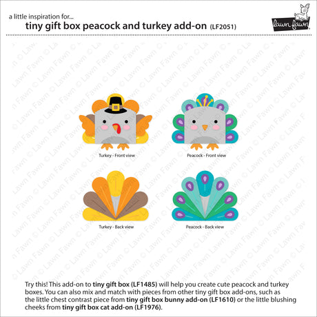 tiny gift box peacock and turkey add-on