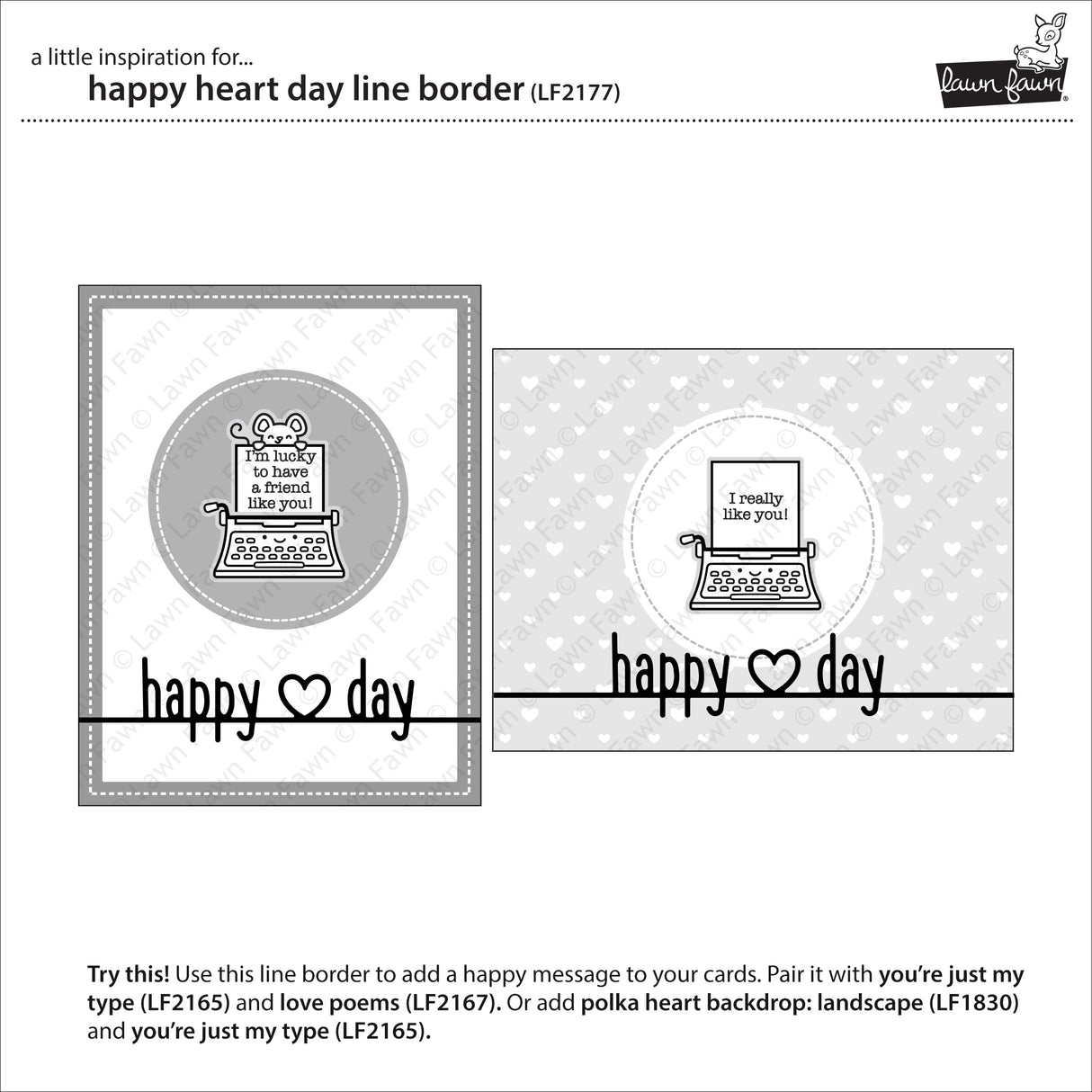 happy heart day line border