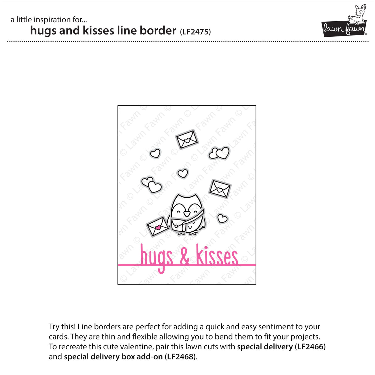 hugs and kisses line border