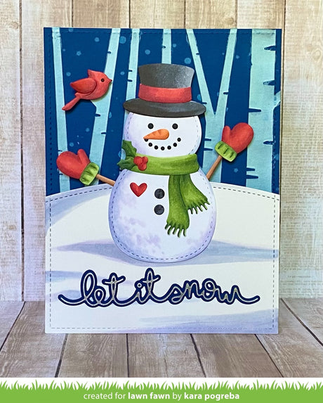 winter big scripty words hot foil plates