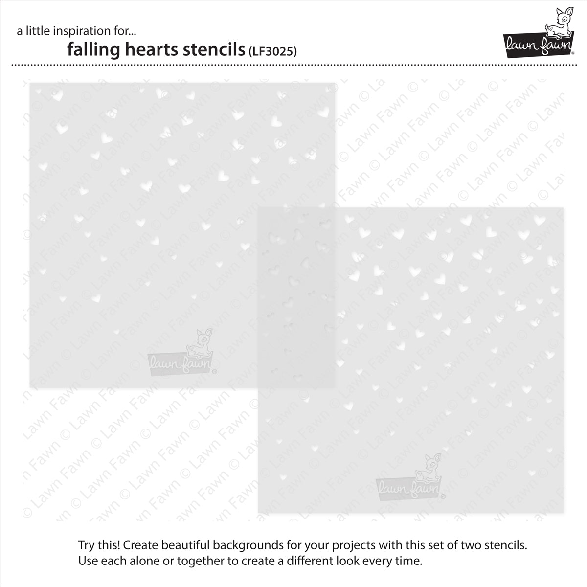 falling hearts stencils