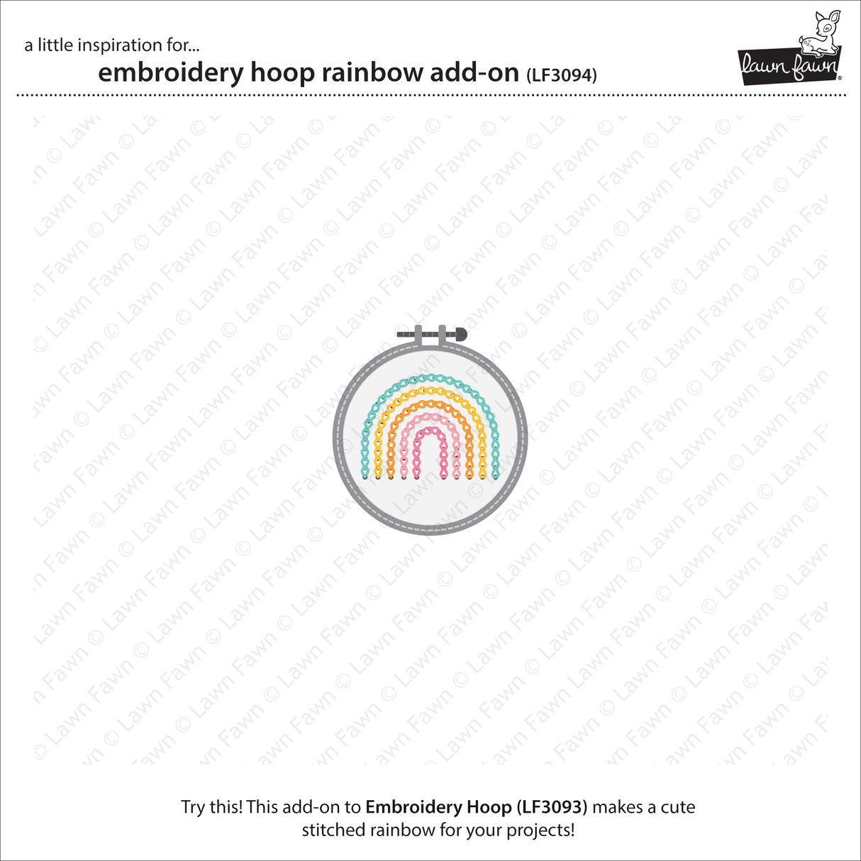 embroidery hoop rainbow add-on