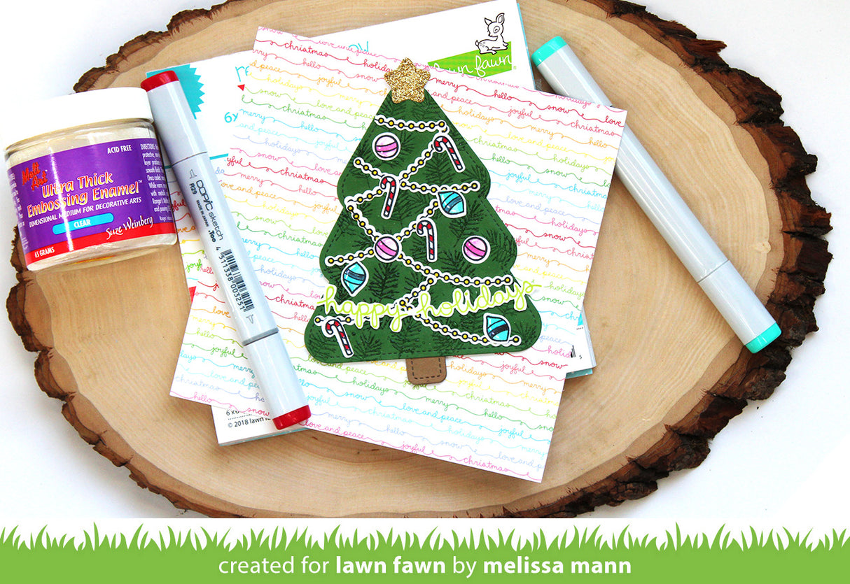 outside in stitched christmas tree stackables