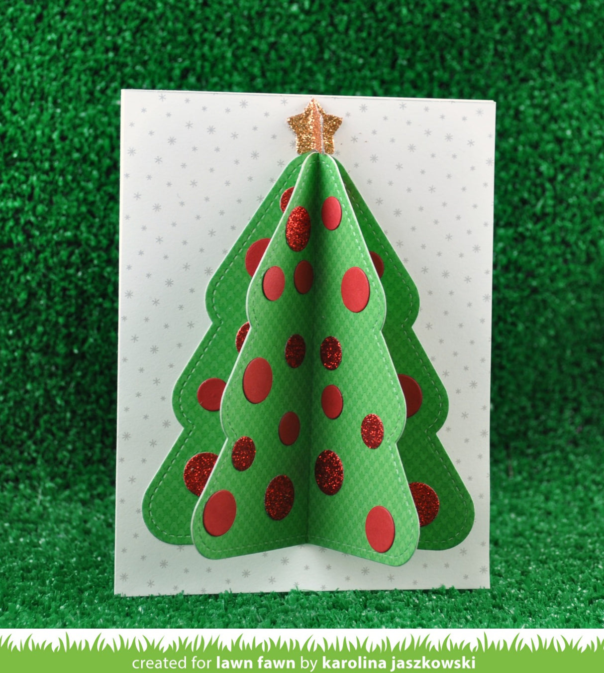 outside in stitched christmas tree stackables