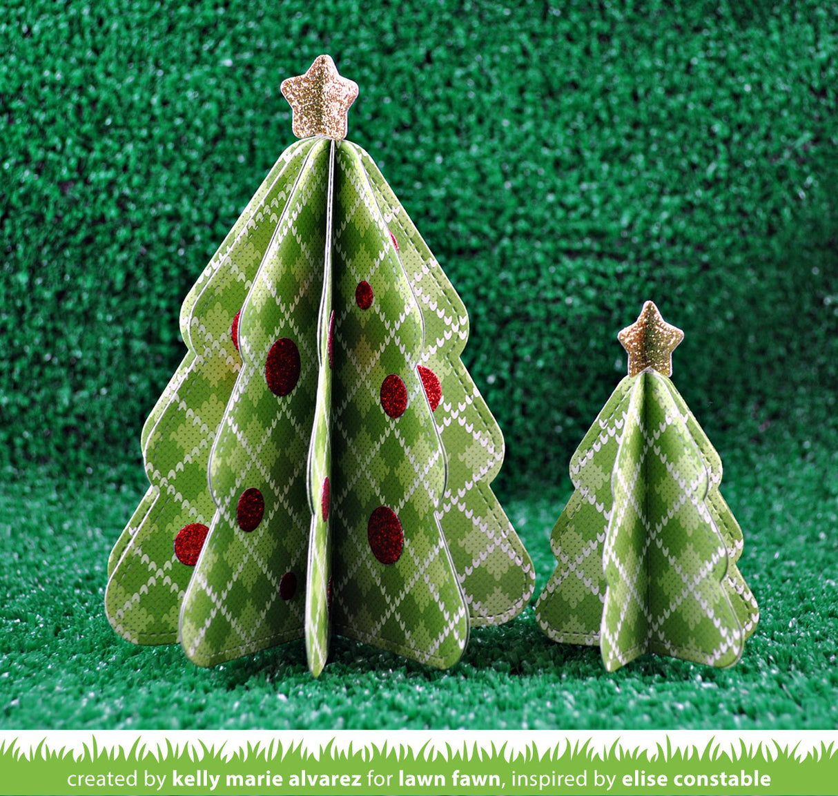 outside in stitched christmas tree stackables