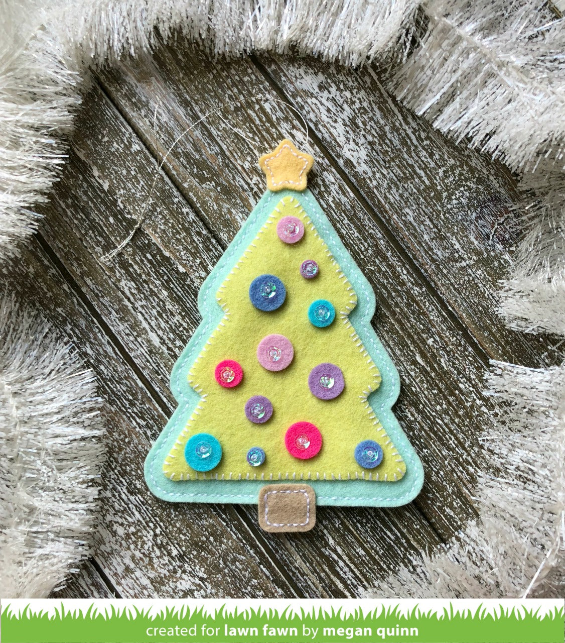 outside in stitched christmas tree stackables