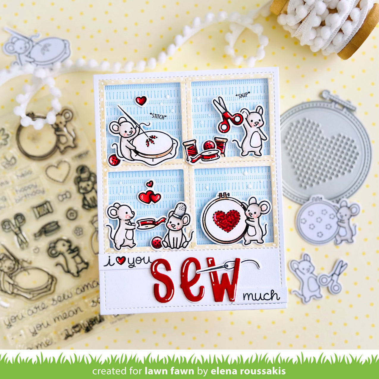 Lawn Fawn Sew Very Mice Clear Stamps lf3061 – Simon Says Stamp