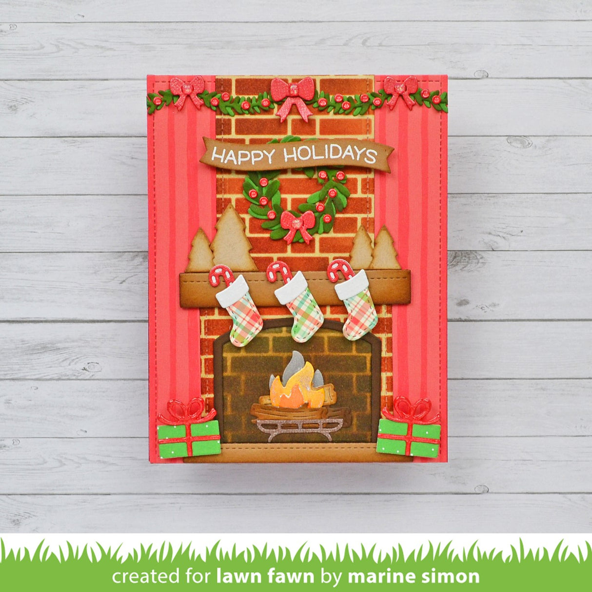 shadow box card fireplace add-on