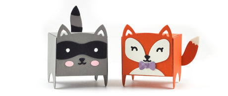 tiny gift box raccoon and fox add-on